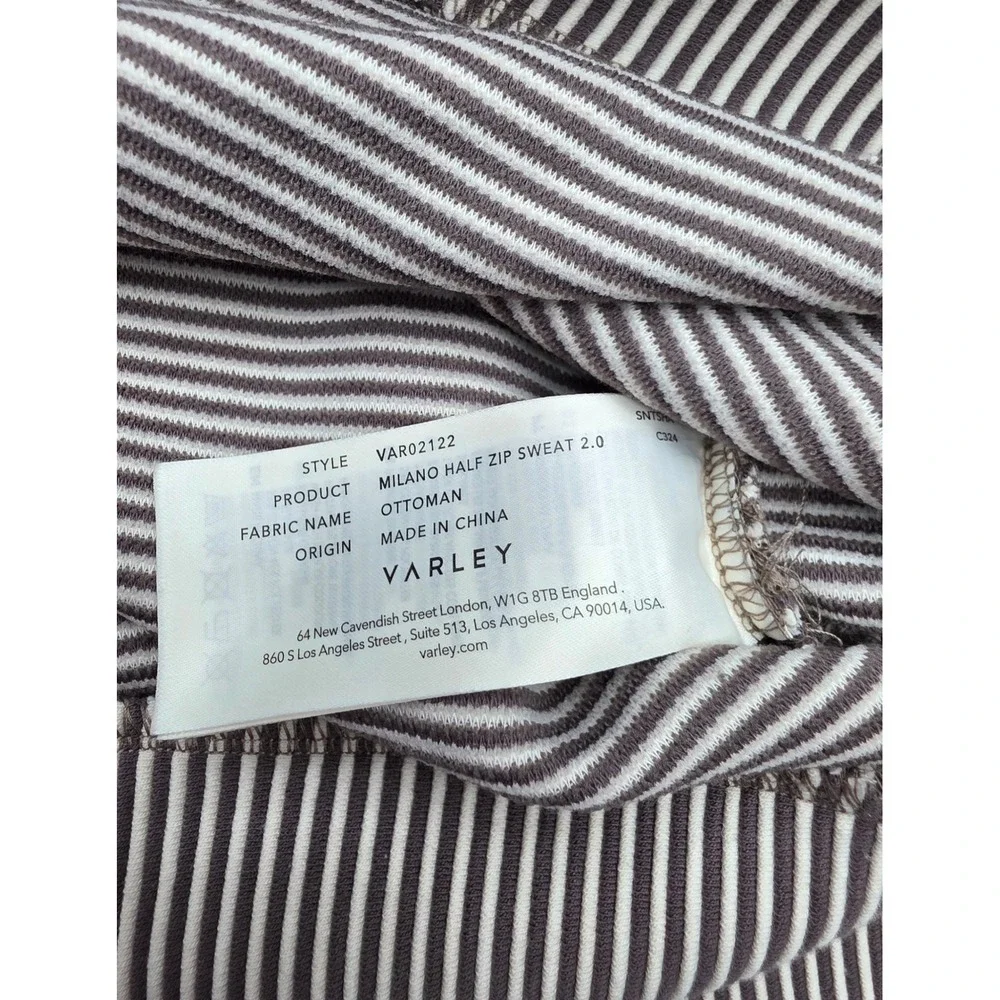 Varley Women XS Milano Half Zip Sweat 2.0 Striped Ottoman Pullover VAR02122 - Picture 5 of 8